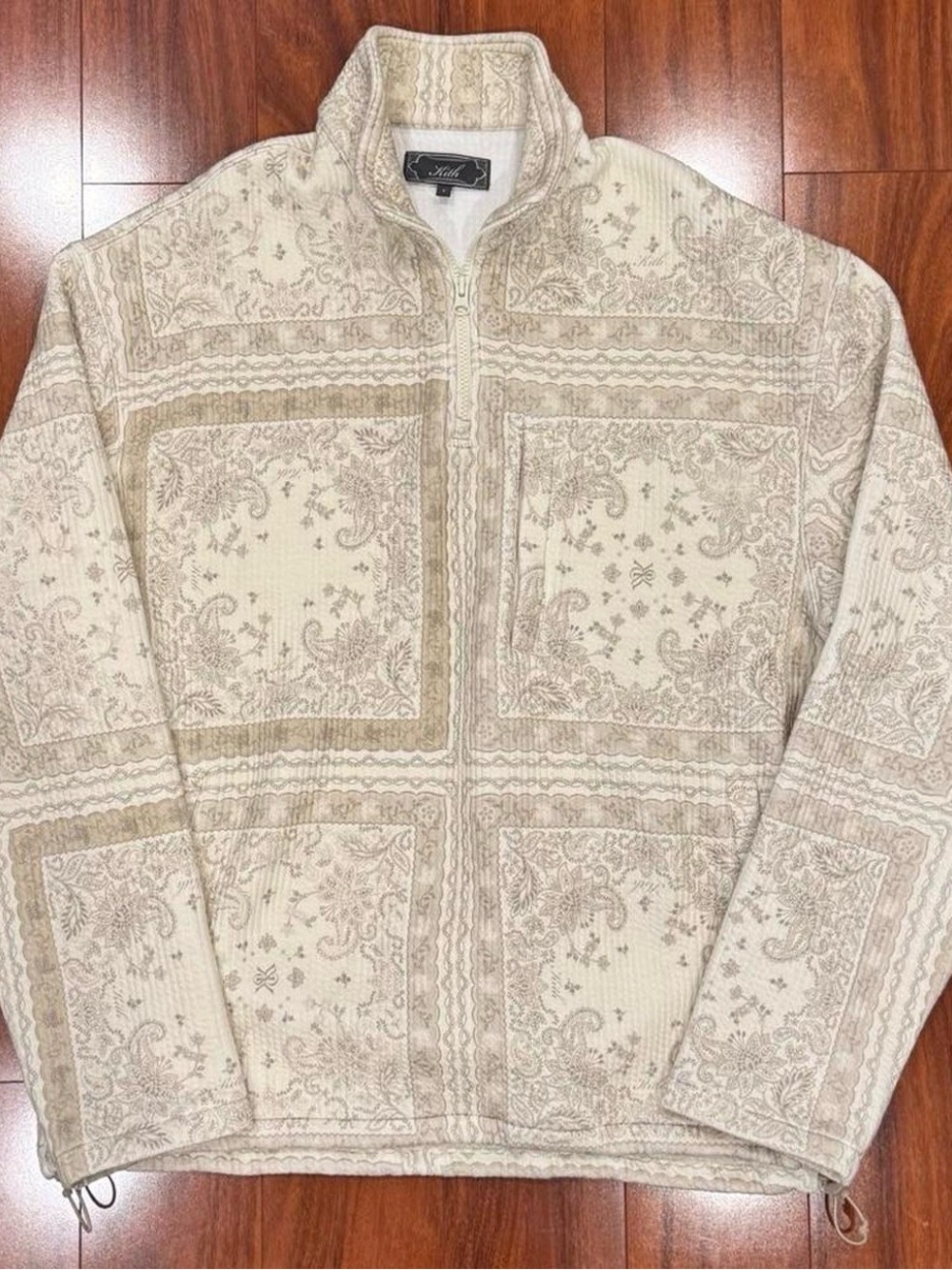 Kith Cream and Beige Paisley Half-Zip Jacket